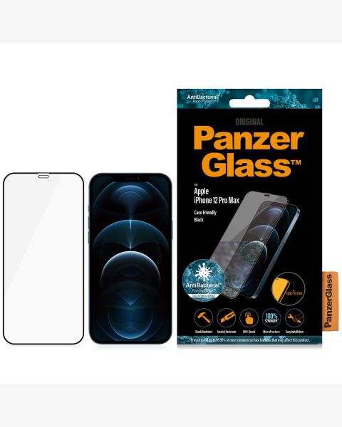 PanzerGlass Case Friendly Screenprotector iPhone 12 Pro Max - Zwart / Schwarz / Black