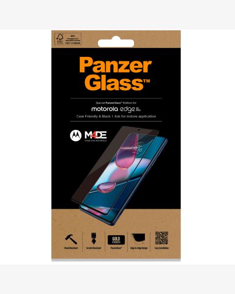 PanzerGlass Case Friendly Screenprotector Motorola Edge 30 Pro / Edge Plus (2022) - Zwart / Schwarz / Black