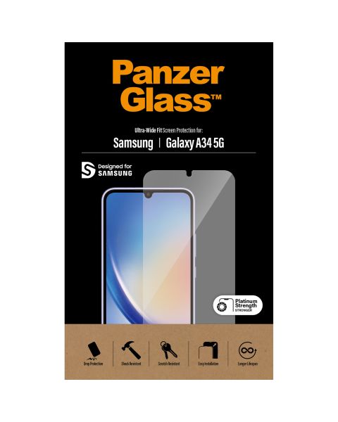 Ultra-Wide Fit Antibakterieller Displayschutz für das Samsung Galaxy A34 (5G)