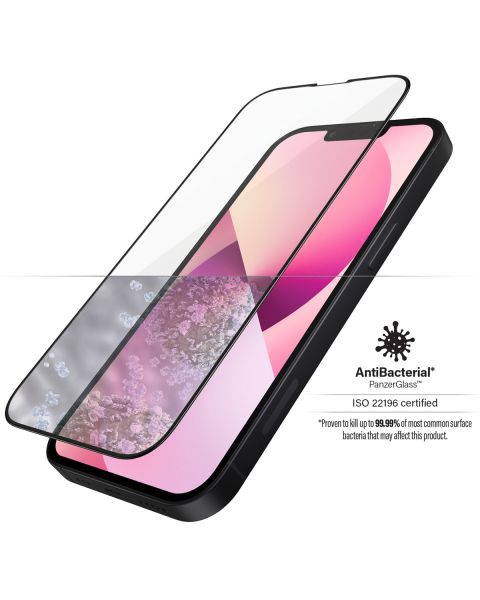 PanzerGlass Anti-Bacterial CaseFriendly Screenprotector iPhone 13 Mini - Zwart / Schwarz / Black