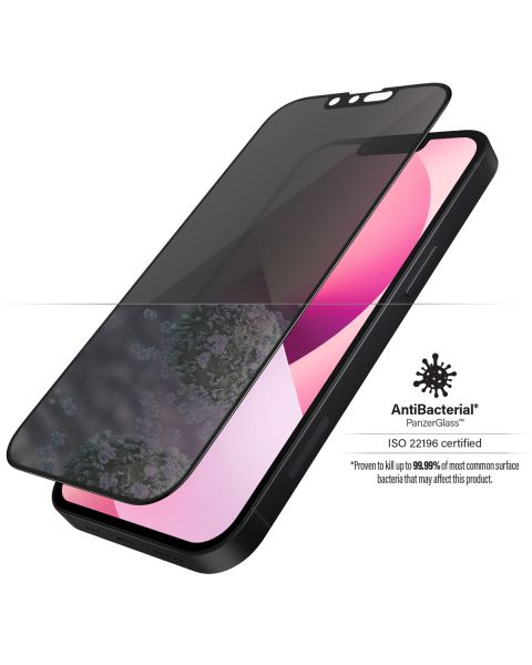 PanzerGlass Case Friendly Privacy Anti-Bacterial Screenprotector iPhone 13 Mini - Zwart / Schwarz / Black