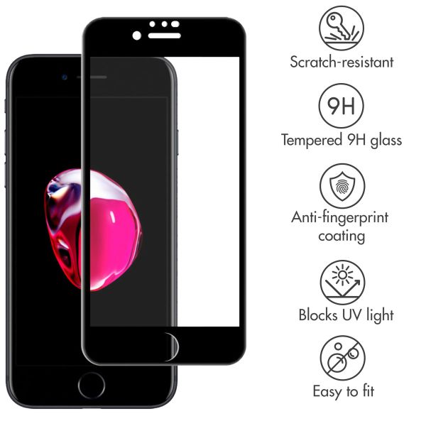 Premium Screen Protector aus gehärtetem Glas für das iPhone SE (2022 / 2020) - Schwarz