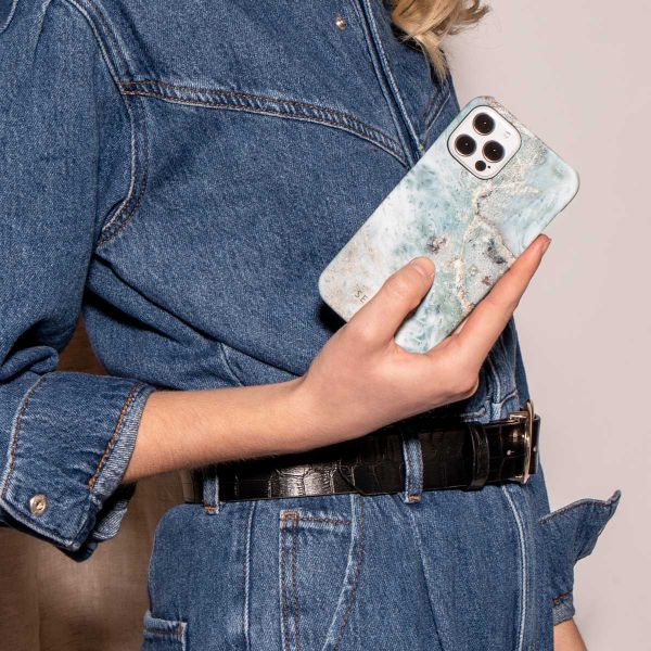 Selencia Maya Fashion Backcover iPhone 13 Mini - Marble Blue