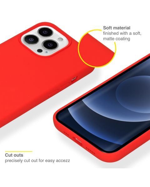 Flüssiges Silikon Backcover iPhone 13 Pro - Rot