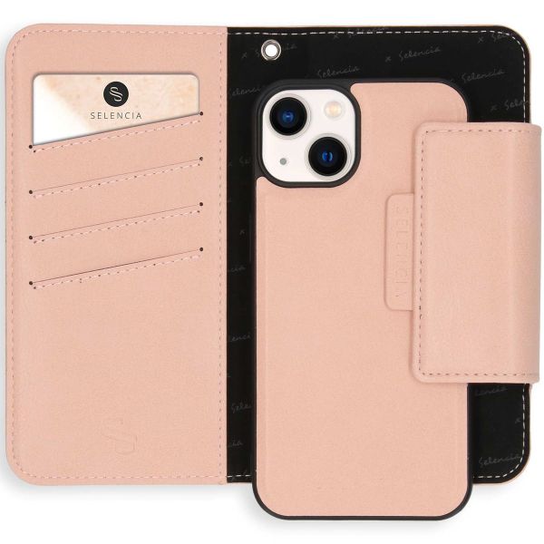 2-in-1 Uitneembare Vegan Lederen Bookcase iPhone 13 - Roze / Pink