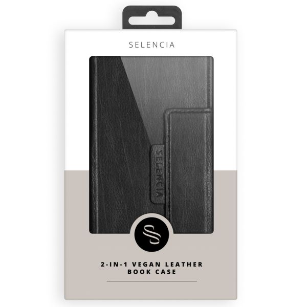 Selencia 2-in-1 Uitneembare Vegan Lederen Bookcase iPhone 13 Pro - Zwart / Schwarz / Black