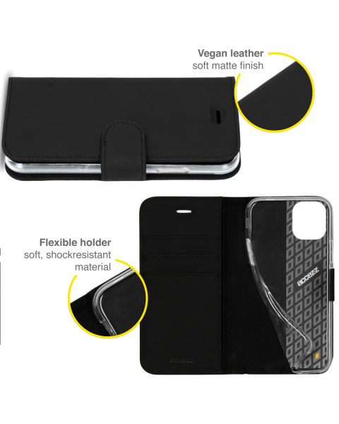 Accezz Wallet Softcase Bookcase iPhone 13 Pro - Zwart / Schwarz / Black