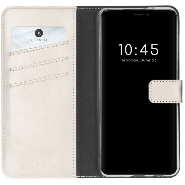 Echt Lederen Booktype iPhone 13 - Lichtgrijs - Lichtgrijs / Light Grey