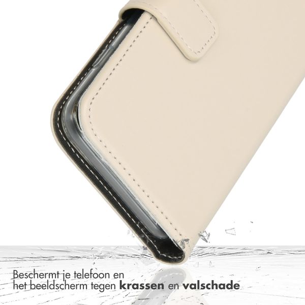 Selencia Echt Lederen Bookcase iPhone 13 Pro Max - Lichtgrijs / Hellgrau    / Light Gray