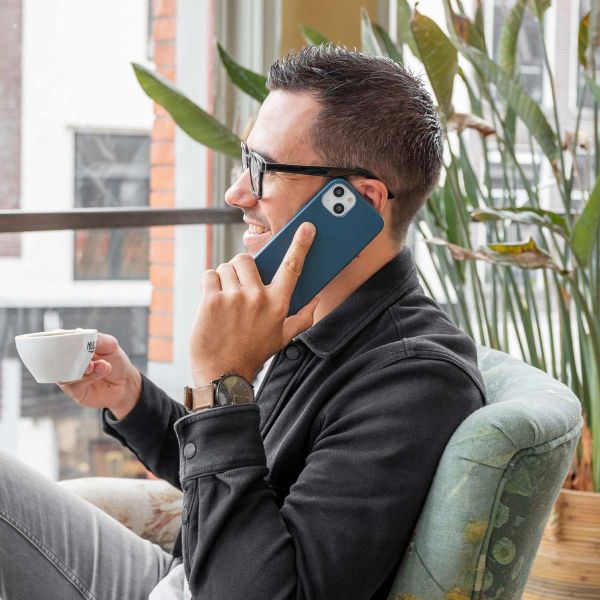 Leather Backcover mit MagSafe für das iPhone 13 - Dunkelblau