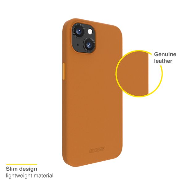 Leather Backcover mit MagSafe für das iPhone 13 - Braun