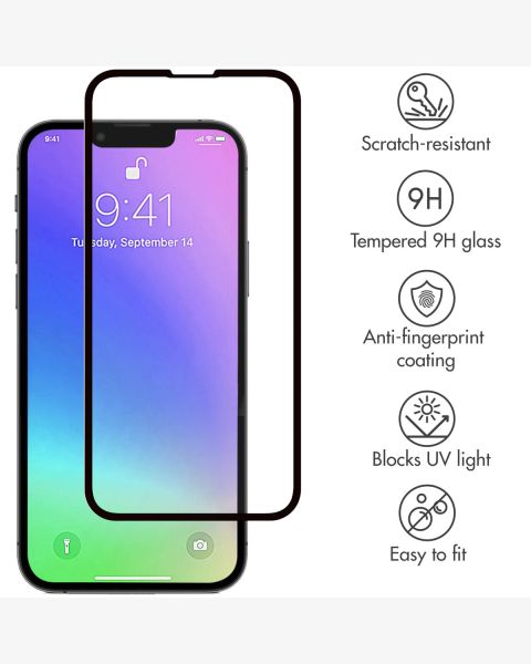 Selencia Gehard Glas Premium Screenprotector iPhone 13 Mini - Zwart / Schwarz / Black