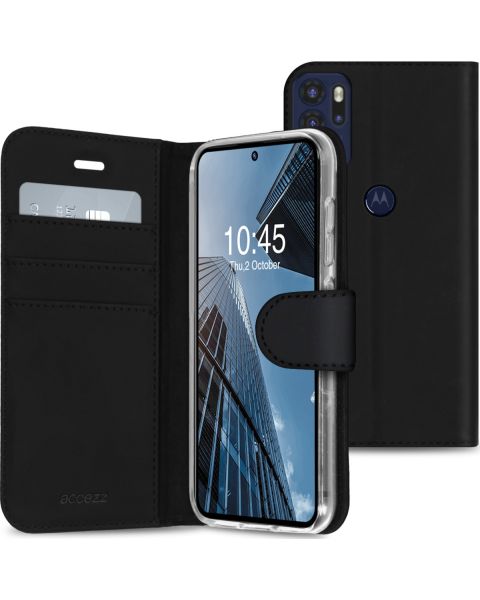 Wallet TPU Klapphülle für das Motorola Moto G60s - Schwarz