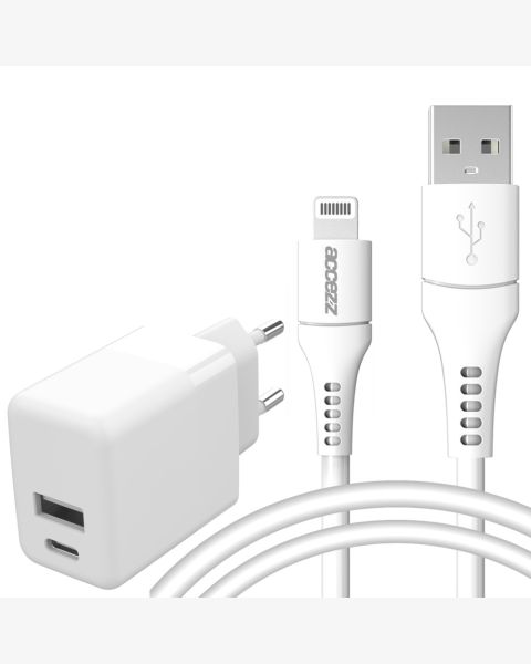 Wand-Ladegerät mit MFI-zertifiziertem Lightning- auf USB-Kabel - 20 Watt - 1 m - Weiß