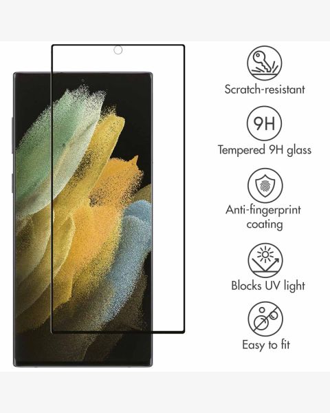 Premium Screen Protector aus gehärtetem Glas für das Samsung Galaxy S22 Ultra - Schwarz