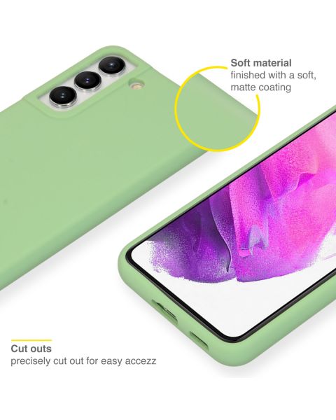 Accezz Liquid Silicone Backcover Samsung Galaxy S22 - Groen / Grün  / Green