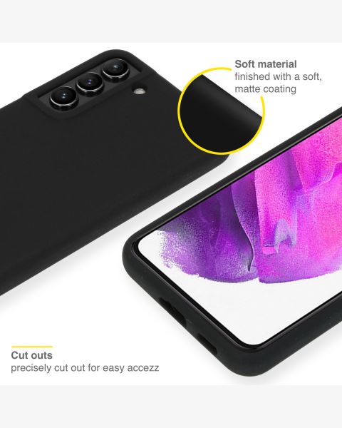 Accezz Liquid Silicone Backcover Samsung Galaxy S22 Plus - Zwart / Schwarz / Black