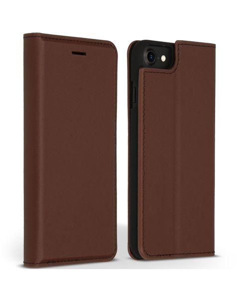 Premium Leather Slim Klapphülle für das iPhone SE (2022 / 2020) / 8 / 7 / 6(s) - Braun