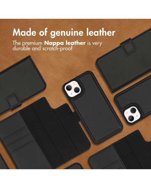 Premium Leather 2 in 1 Klapphülle für das iPhone 13 Mini - Schwarz