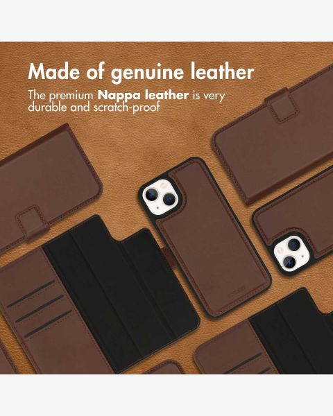 Premium Leather 2 in 1 Klapphülle für das iPhone 13 Mini - Braun