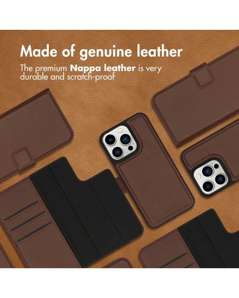 Premium Leather 2 in 1 Klapphülle für das iPhone 13 Pro - Braun
