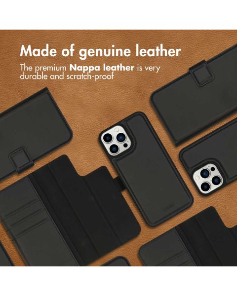 Premium Leather 2 in 1 Klapphülle für das iPhone 13 Pro Max - Schwarz