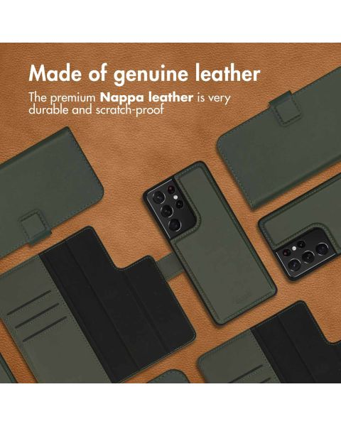 Premium Leather 2 in 1 Klapphülle für das Samsung Galaxy S21 Ultra - Grün