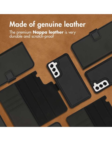 Samsung Galaxy S21 FE Hülle Premium Leather 2 in 1 Klapphülle  - Schwarz