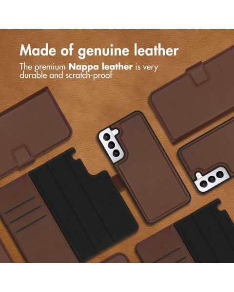 Premium Leather 2 in 1 Klapphülle für das Samsung Galaxy S22 Plus - Braun