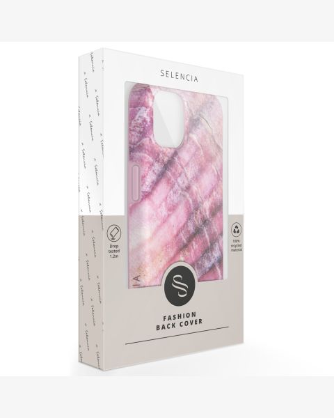 Selencia Aurora Fashion Backcover iPhone 12 (Pro) - Duurzaam hoesje - 100% gerecycled - Ocean Shell Purple