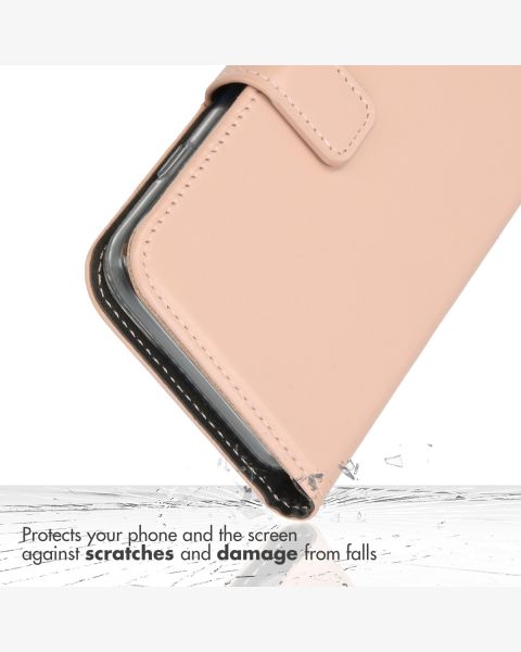 Echtleder Klapphülle für das iPhone 14 - Dusty Pink