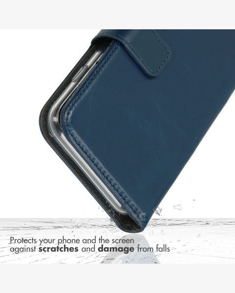 Echtleder Klapphülle für das iPhone 14 Pro - Blau