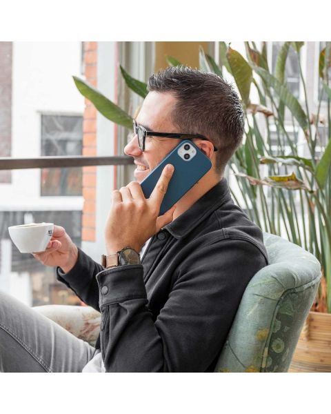 Leather Backcover mit MagSafe für das iPhone 14 Pro - Dunkelblau