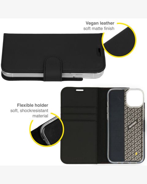 Accezz Industry Packaged Wallet Softcase Bookcase iPhone 14 - Zwart / Schwarz / Black