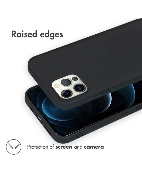 Accezz Color Backcover iPhone 12 (Pro) - Zwart / Schwarz / Black
