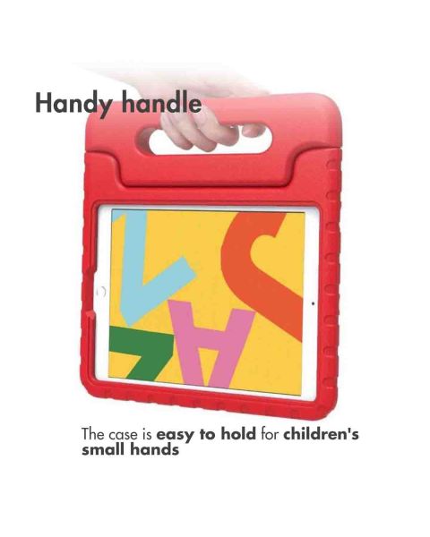 Accezz Kidsproof Backcover met handvat iPad 10.2 (2019 / 2020 / 2021) - Rood / Rot / Red