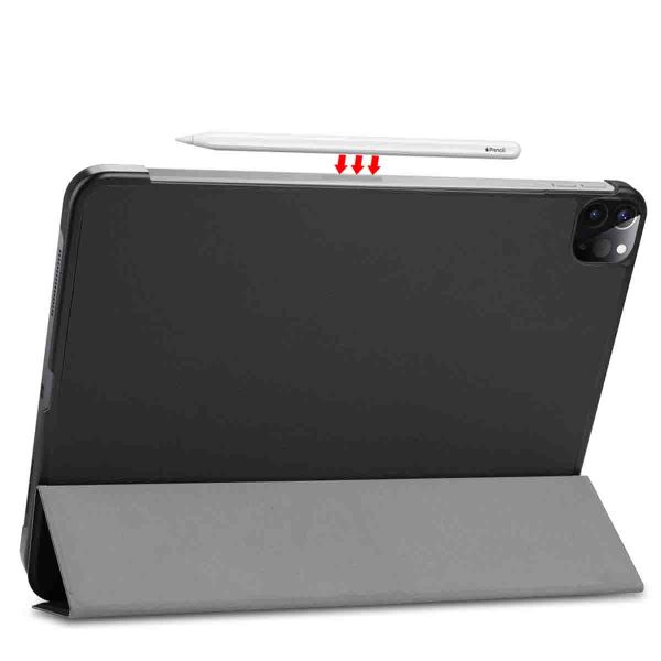 Accezz Trifold Bookcase iPad Pro 12.9 (2021 / 2022) - Zwart / Schwarz / Black