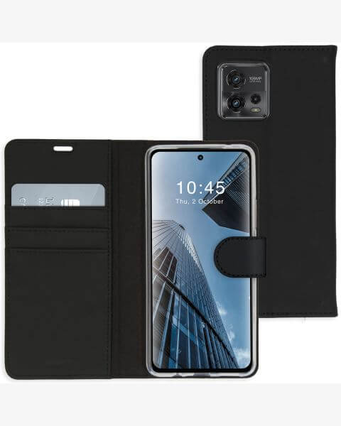 Wallet TPU Klapphülle für das Motorola Moto G72 - Schwarz