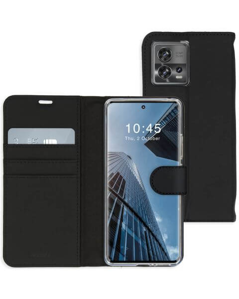 Wallet TPU Klapphülle für das Motorola Edge 30 Fusion - Schwarz