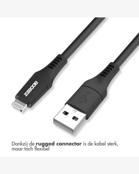 MFI-zertifiziertes Lightning- auf USB-Kabel - 1 m - Schwarz