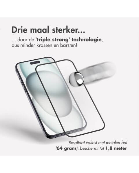Dreifach starke Full Cover Schutzfolie mit Applikator für das iPhone 13 / 13 Pro / 14 - Transparent