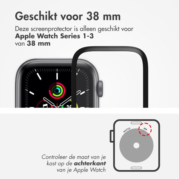 Displayschutzfolie mit Applikator für die Apple Watch Series 1-3 - 38 mm