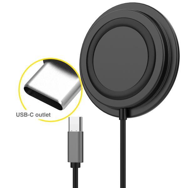 MagSafe Wireless Charger auf USB-C-Kabel - MagSafe Ladegerät - Rutschfest - Schwarz