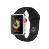 Refurbished Apple Watch Serie 3 | 38mm | Aluminium Silber | Schwarzes Sportarmband | GPS | WiFi + 4G