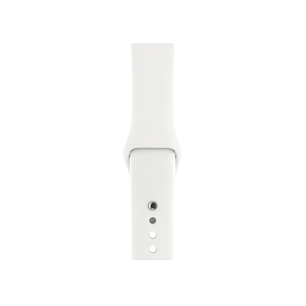 Refurbished Apple Watch Serie 3 | 42mm | Stainless Steel Silber | Weißes Sportarmband | GPS | WiFi + 4G