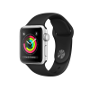 Refurbished Apple Watch Serie 3 | 38mm | Aluminium Silber | Schwarzes Sportarmband | GPS | WiFi