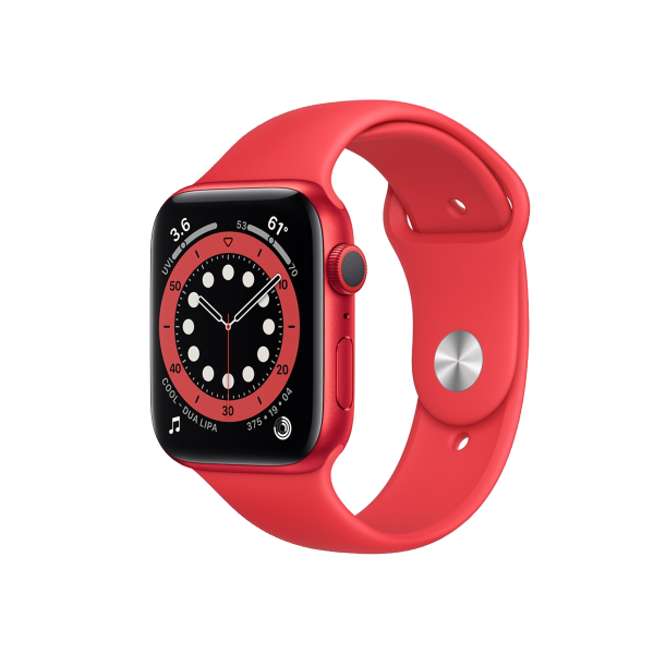 Refurbished Apple Watch Serie 6 | 40mm | Aluminium Spacegrau | Rotes Sportarmband | GPS | WiFi