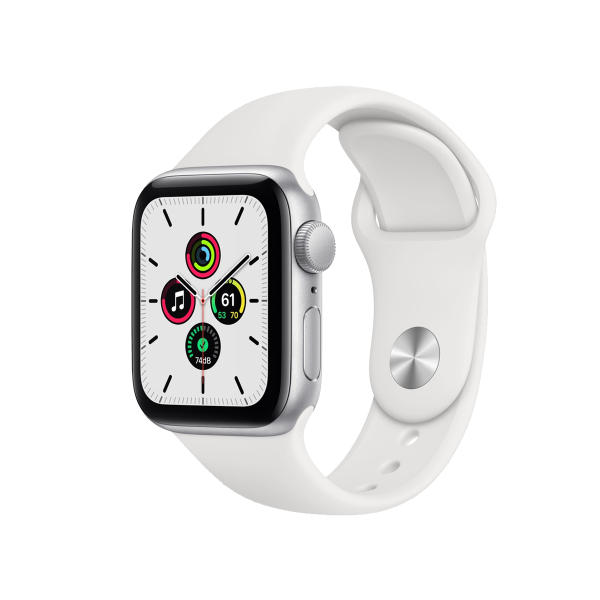 Refurbished Apple Watch Serie SE | 40mm | Aluminium Silber | Weißes Sportarmband | GPS | WiFi