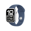 Refurbished Apple Watch Serie 10 | 42mm | Aluminium Silber | S/M Blaues Sportarmband | GPS | WiFi