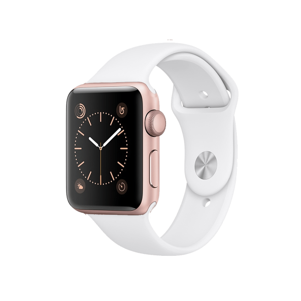 Refurbished Apple Watch Serie 2 | 38mm | Aluminium Gold | Weißes Sportarmband | GPS | WiFi